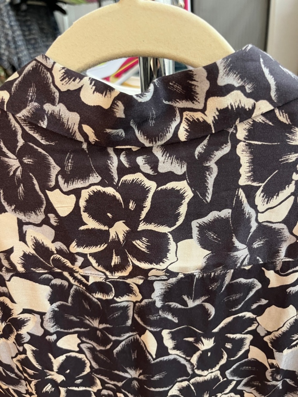 All Saints Tiergarten Men’s Floral Button-Down Shirt - Black & Cream - Picture 6 of 6